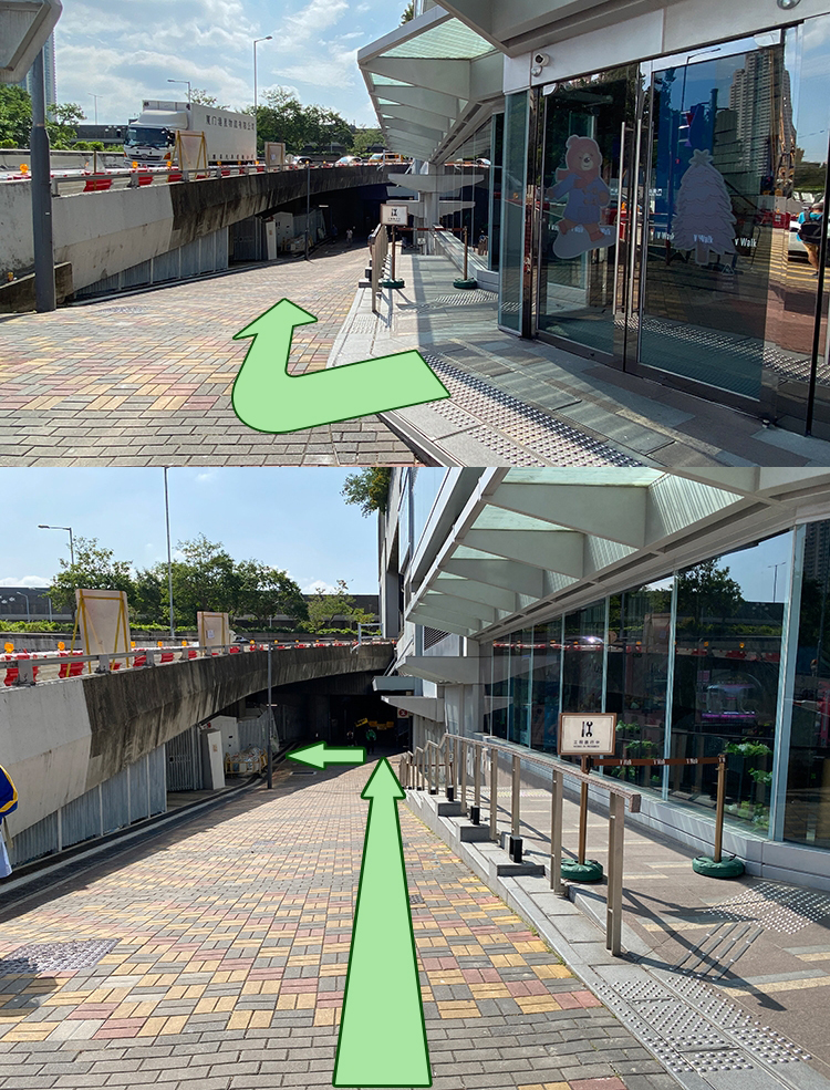 Actual image of leaving V Walk and turning right to go straight